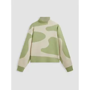 Cider [3 colors, size 0-10] Stand Collar Zebra Stripe Long Sleeve Sweater