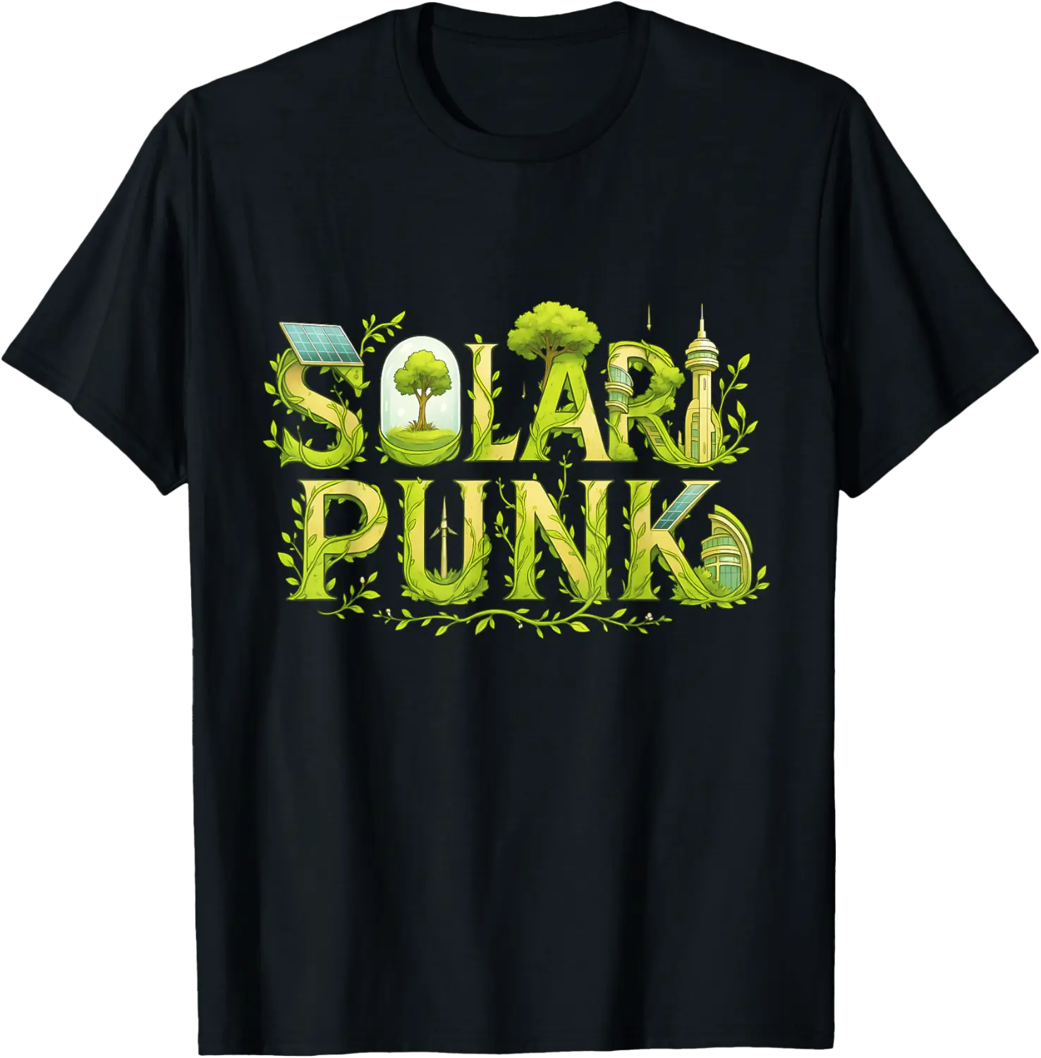 Solarpunk Science Fiction Sci-Fi Eco Solar Punk Hopepunk T-Shirt - Jamespatric Shop 70B0F74RN2P4