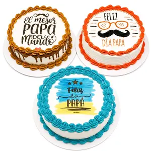 Feliz Dia Papa Edible Imagine for Father's Day 8" Icing Paper - Perfect for Personalized Cakes and Baking - Bake