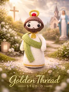 Saint Joseph Crochet Doll Handmade, Catholic Gift, Christian Home Decor, Amigurumi Saint Plush, Prayer Gift, Religious Gift for Loved Ones