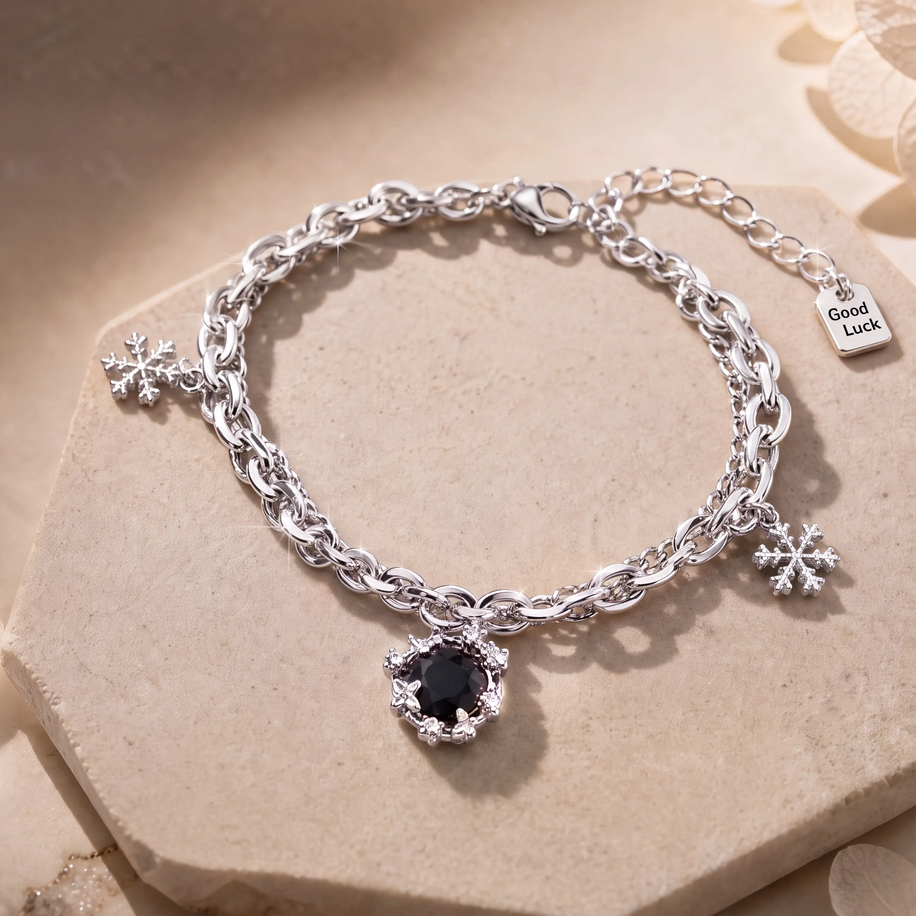 Dainty Zircon Snowflake Heart Bracelet for Men & Women – Niche Luxury Hip-Hop Punk Minimalist Jewelry Accessory