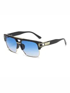 Unisex Square Frame Glasses, Retro Style Wide Frames for Face Shape Correction, Lightweight Design for Daily Wear, Beach & Leisure