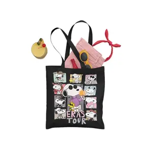 Snoopy Dog Eras Tote Bag, 100% Canvas Tote Bag, Gift For Her Him, Crossover Tote Bag, 2 sides printed
