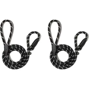 Durable Dog Leash for Medium Large Dogs, Sturdy and Premium Quality Reflective Leashes, Supports Strong Pulling, Comfortable Padded Handle, 6 Feet Slip Rope Lead for Walking and Training, 2 Pack