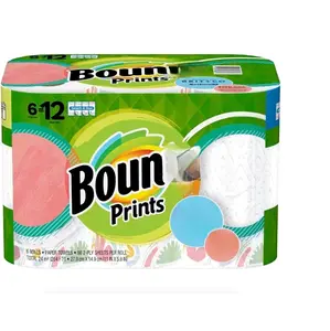Bounty Prints Brit and Co Select-a-Size Paper Towel Double Rolls, 6-ct Napkin Set Wipes
