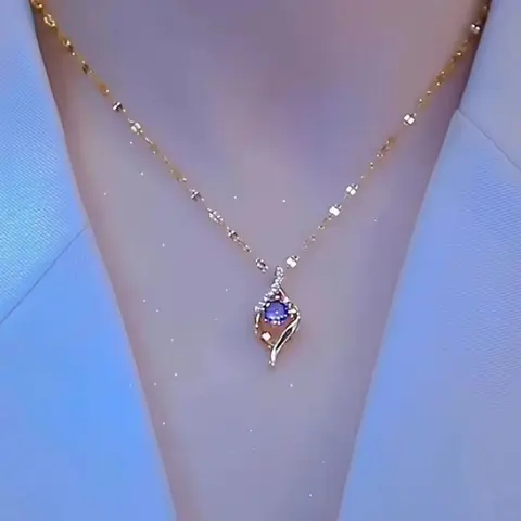 Elegant Zircon Devil Eye Pendant Necklace, Zircon Gemstone Necklace, Zircon Stones Necklace, Simple Design Women's Daily Wear Jewelry, Versatile and Stylish Accessory, High End Necklace