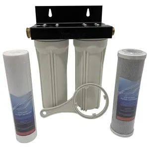 External RV Dual Water Filter System, Leak-Free Brass Fittings, Mounting Bracket and Two Filters Included, Sturdy Construction is Built to Last