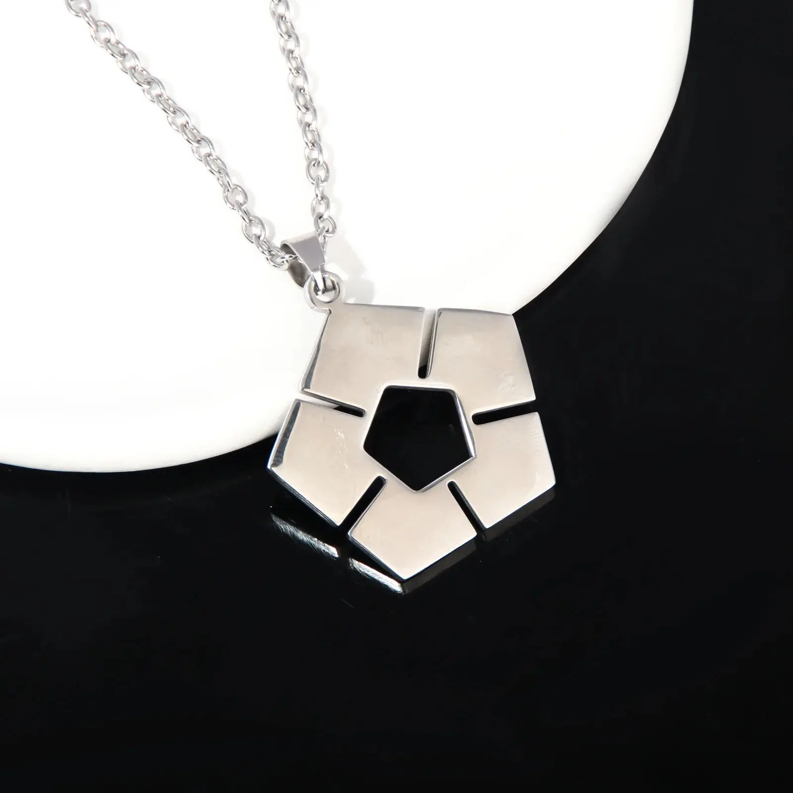 Cute necklace Women Anime Soccer Sign Jewelry Accessories key chain Creative Couples Chain Stainless Color Cosplay Gift