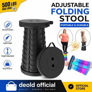 Upgraded Collapsible Stool,Portable Stools,Telescoping Stool, Max Load Capacity 450lbs,Suitable for Outdoor Picnic Camping Gardening Fishing Hiking BBQ Multi Purpose Foldable Practical Seating Solution Compact And Lightweight