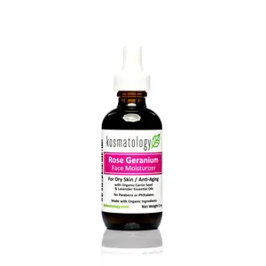 Kosmatology Rose Geranium Organic Face Moisturizer for Dry/Aging Skin - Made Safe Certified