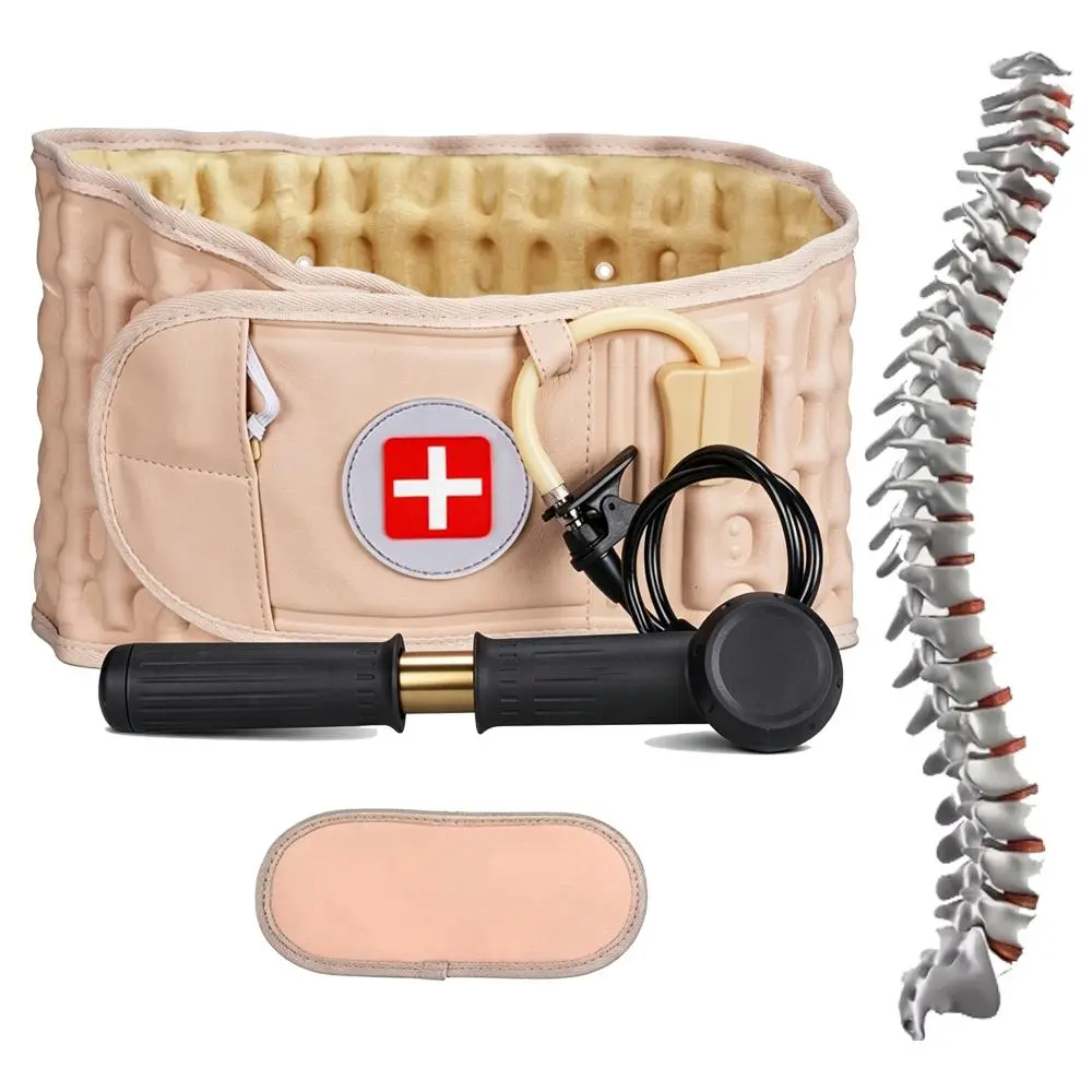 Lumbar Decompression Belt with Air Traction, Adjustable Back Brace for Lower Back Pain, Herniated Disc & Sciatica, Breathable Lightweight Healthcare Tool for Men & Women