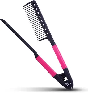 Herstyler Straightening Comb For Hair - Flat Iron Comb For Great Tresses With A Firm Grip (Pink) Smooth Handy Comfortable Comb