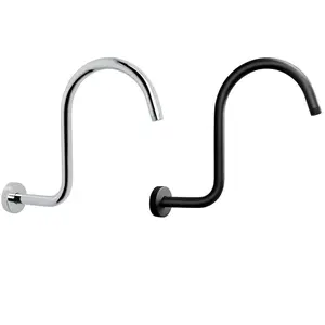 Heavy-Duty S-Shaped Rain Shower Head Extension Arm, Adjustable Length, Secure Clamp, Easy Install, Durable Metal Construction, Sleek Finish