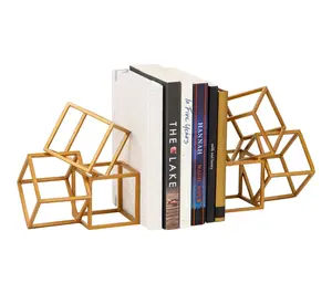 Mind Reader Decorative Geometric Cube Bookends, Set of 2