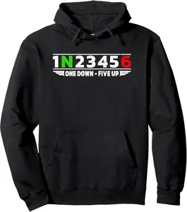 Motorcycle 1N23456 Shift Biker Motorcyclist One Down Five Up Pullover Hoodie