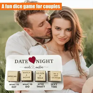 Wooden Date Night Dice Wooden Date Night Ideas Game Dice Romantic Couple Date Night Game Action Decision Dice Games For Couple linen signage