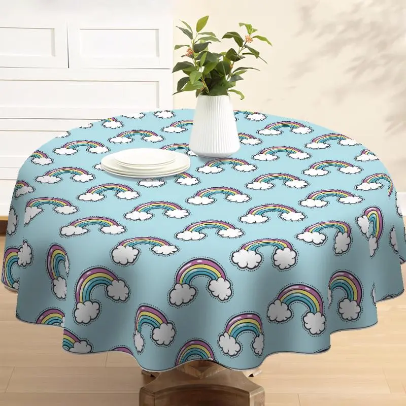 Colorful Cloud Pattern Tablecloth, Rectangular Tablecloth, Decorative Tablecloth for Home Kitchen Dining Room, Table Decorations