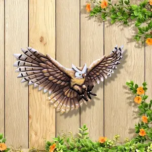 Metal Owl Wall Decor, Rust-Resistant Waterproof, European Style, Outdoor Fence Decoration, Garden Patio Living Room Bedroom