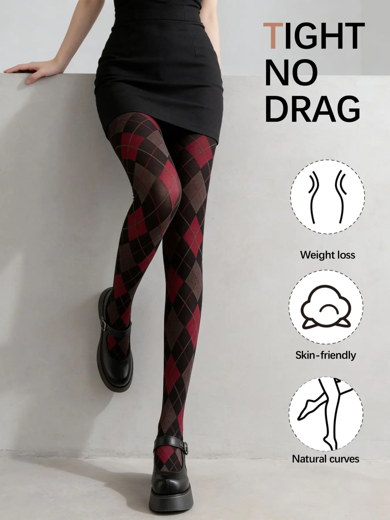 JK Uniform Must-Have! 🎀 Argyle Leg Tights – High Stretch Anti-Snag for Preppy School Looks