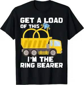 Ring Bearer Shirt Funny Wedding Truck Boys Gift Idea Tee T-Shirt
