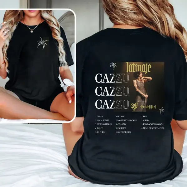 Cazzu Graphic Tee, Cazzu T-shirt, Latinaje Shirt For Tour 2026, Full Size, Full Color.