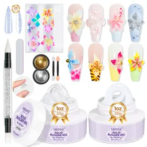 MIZHSE Solid 3D Nail Gel – Sculpt Flowers & Shapes Easily | Clear & White