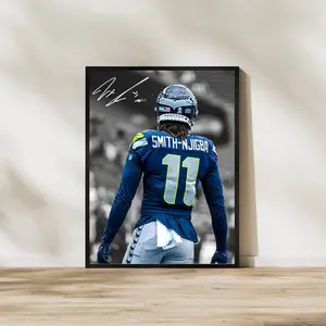 Jaxon Smith-Nijigba Seahawks Art Print Poster Football Man Cave Decor. NO FRAMED