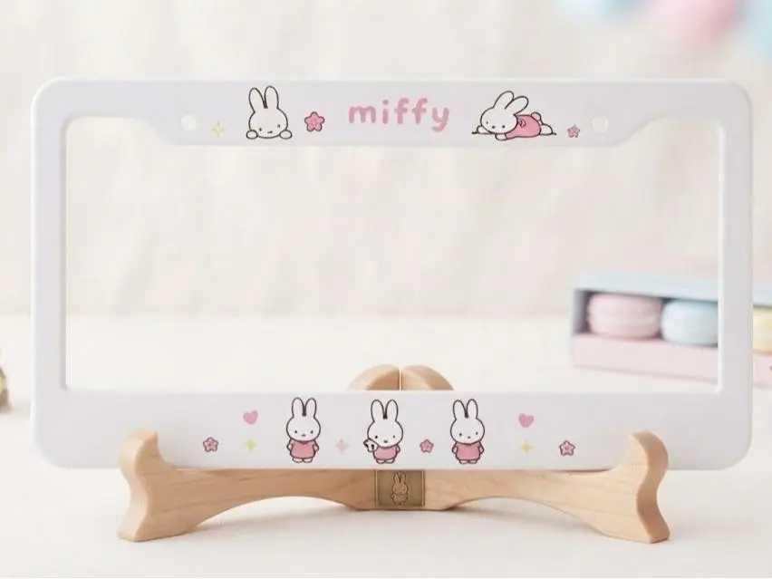 Bunny License Plate Frame, Pink Bunny Car Accessory Ver 2