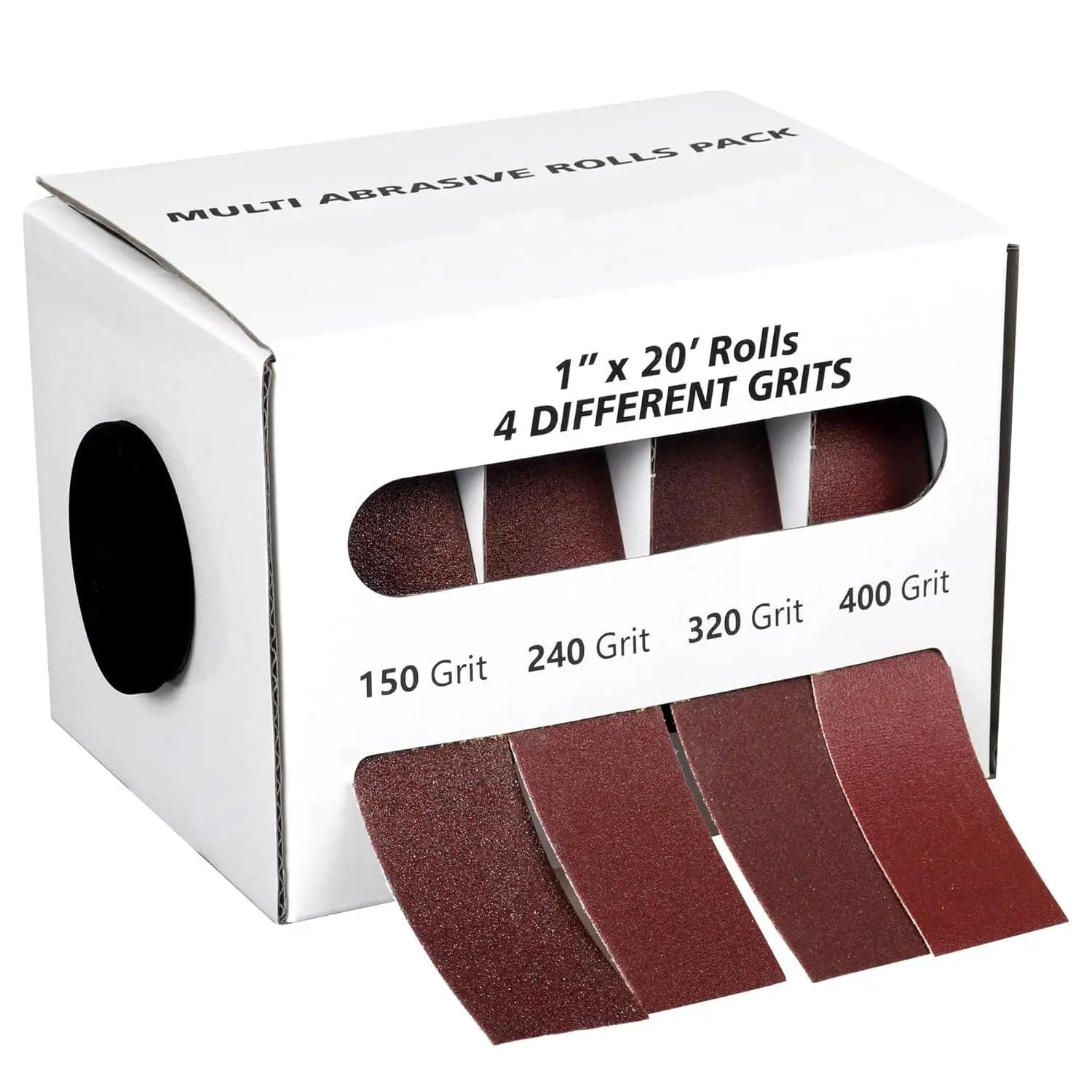 Emery Cloth Roll, 6 Assorted Grits Heavy Duty Abrasive Sandpaper Rolls, Durable Sanding Emery Cloth, Ideal for Metal Polishing, Wood Sanding, Industrial Repair & Surface Finishing