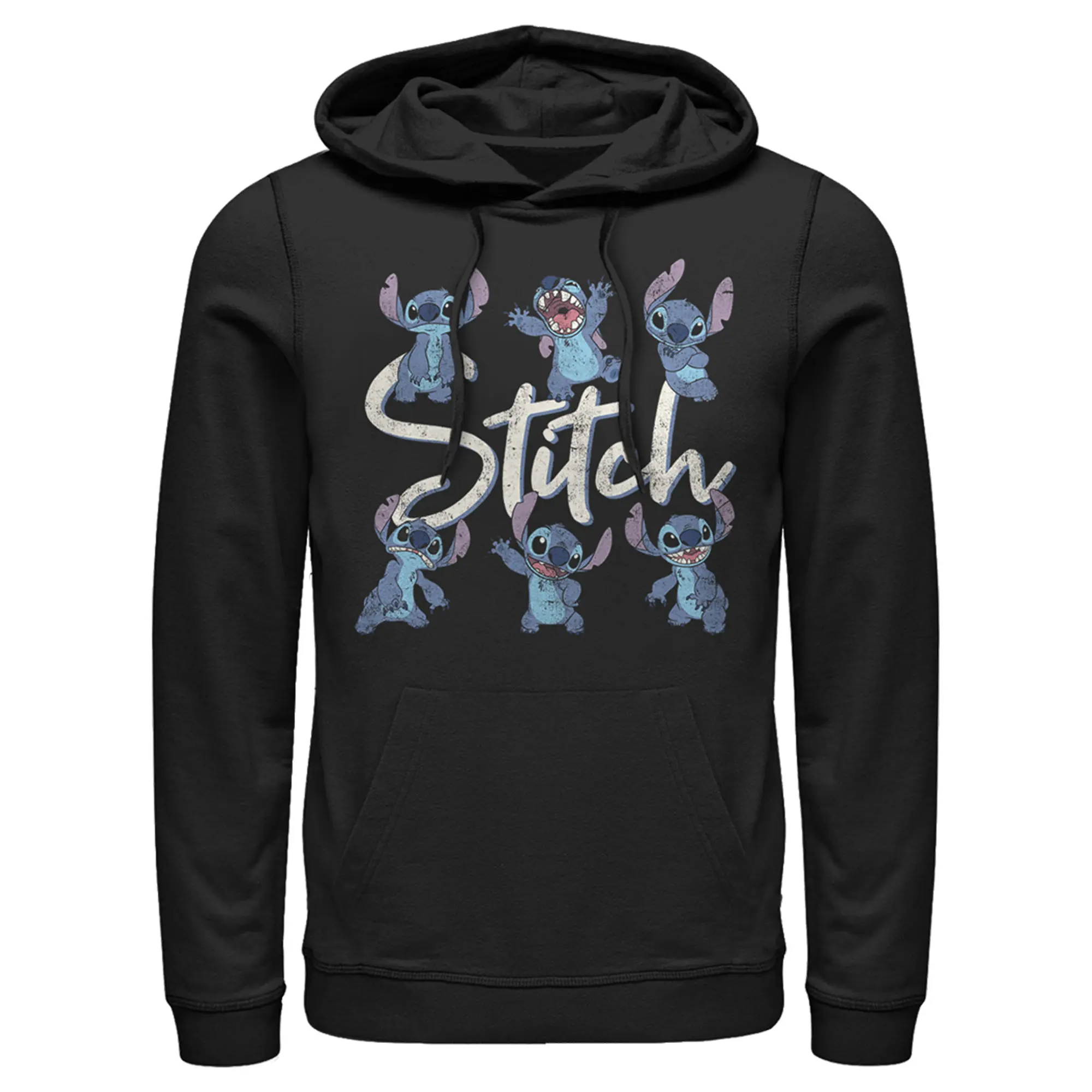 Men's Lilo & Stitch Distressed Poses Pull Over Hoodie