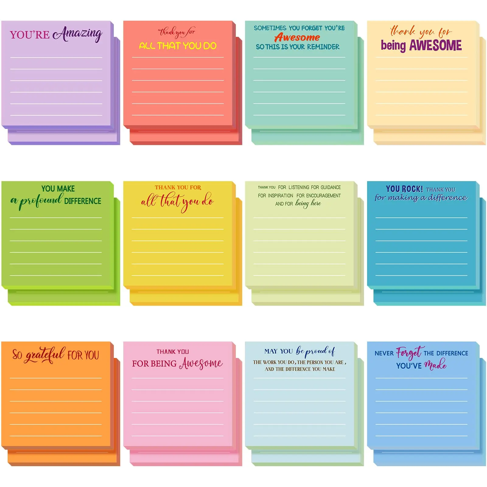 24 Pcs, Pastel, Thanks