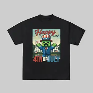 🇺 🇸 🎮 Funny 4th of July Gamer Unisex T-Shirt – Patriotic Character Graphic Tee for Unisex, Trending USA Holiday Humor Shirt, Independence Day Gamer Gift