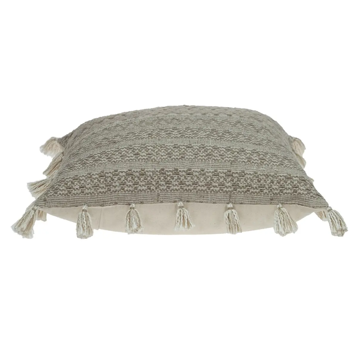 HomeRoots Comfy Woven Sofa Cushion - 20x20x5 in., Beige Neutral Sand Square Throw Pillow for Home Decor, Comfy Cushions
