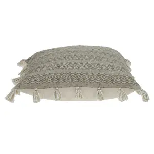 HomeRoots Square Cushion - 20x20x5 in., Beige Neutral Sand Woven Throw Pillow for Home Decor