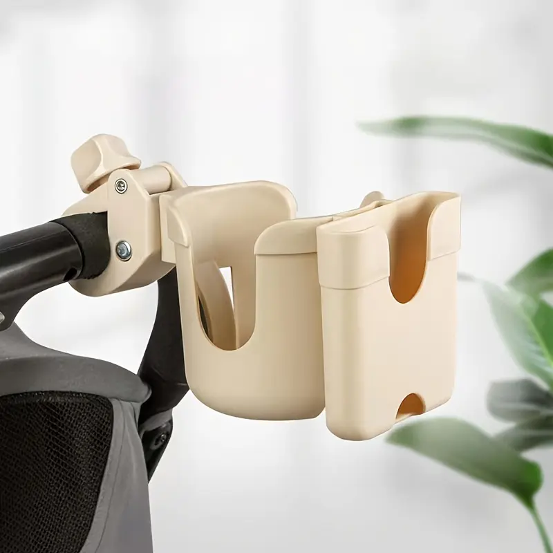 2-in-1 Stroller Cup Holder, Bike Water Holder & Organizer with Phone Stand - Durable PE Material, Non-Slip Design for Secure Beverage, Coffee, Soothing Item & Bottle Storage - Fits Strollers, Bikes, Wheelchairs