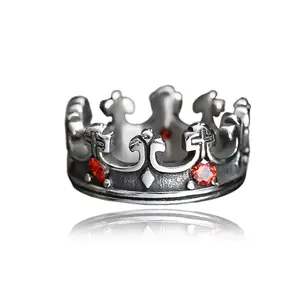 GTHIC Roman Crown Gothic Ring for Men Women Anniversary Birthday Gifts Stainless Steel Jewelry Daily Wear