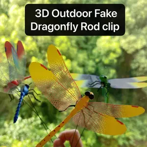 4 pieces of realistic dragonfly clip-type insect traps, outdoor mosquito repellent device, dragonfly hat clips, garden plant decorations, parking lot ornaments, suitable for wearing during outdoor fishing activities