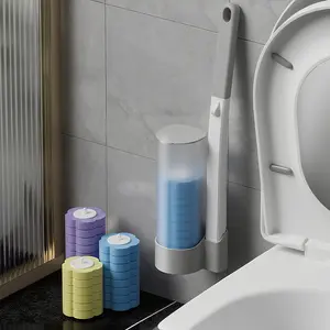 Disposable Toilet Brush, Toilet Bowl Wand Holder Set with 78PCS Cleaner Refills,Eco-friendly toilet brush Bathroom Cleaning System for Sink Bathtub Drain Wash Basin Urinal，Wall-Mount Scrubbing Toilet Brush Bathroom Cleaning Kit