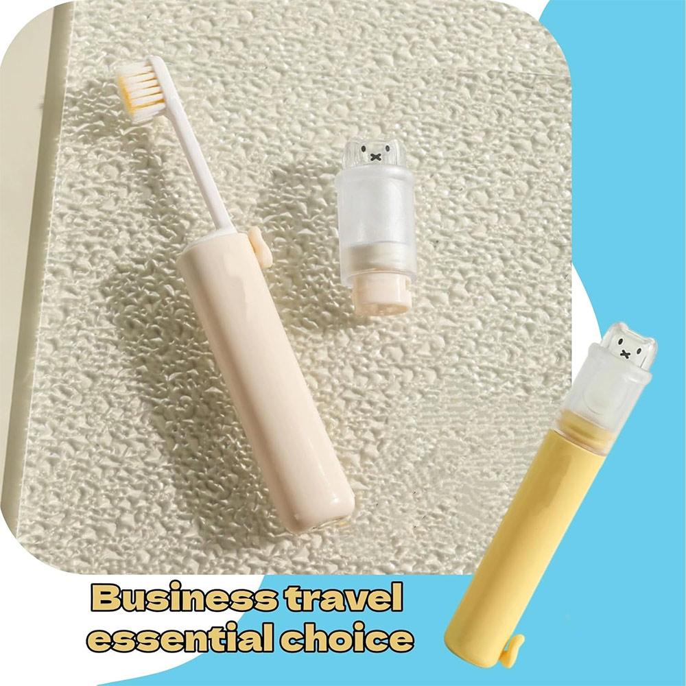 1pcs Foldable Toothbrush Compact Portable Travel Kit with Toothpaste Container 2 Replaceable Soft Bristle Heads for Adults Camping Vacation Business Travel 1pcs Foldable Toothbrush Compact Portable Travel Kit with Toothpaste Container 2 Replaceable Soft Bristle Heads for Adults Camping Vacation Business Travel