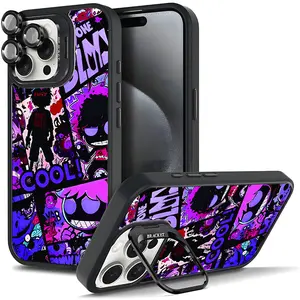 Cool Graffiti Designed For Fashion Trends Magsafe Casing For iphone 16 15 14 13 12 11 PRO PLUS MAX Hard TPU Metal lens frame Film Shockproof Protection Anti-Drop Protective Protector Camera Holder Phone Cases Shell Cover L1019 Magnetic Smartphone