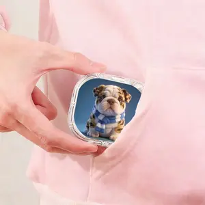 Blue White Scarf Bulldog Printed Retainer Box, Portable Sealed Denture Storage Box, Student Portable Orthodontic Retainer Box, Waterproof Scratch Resistant Invisible Braces Storage Box