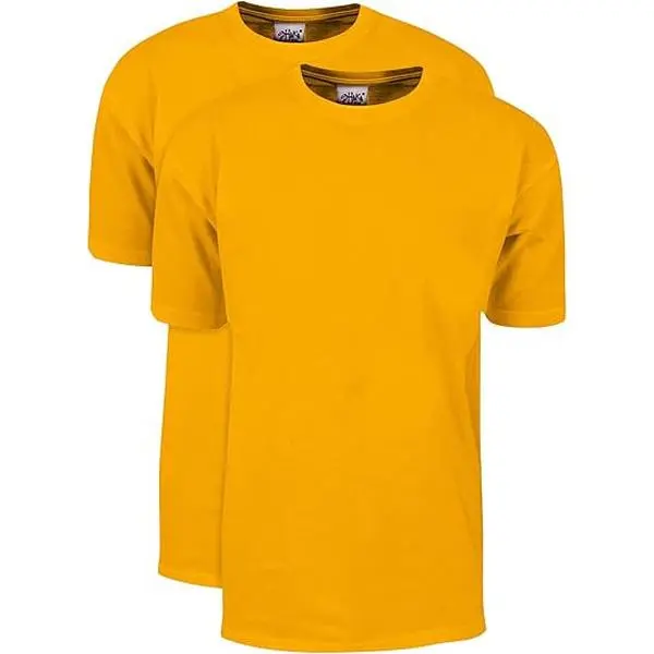 2 Pack Shaka Wear Men's Max Heavyweight Short Sleeve Crew Neck T-Shirt - Gold - Medium