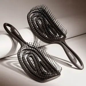 MINISO Original Product Coffee Grounds Comb, Volumizing Crown Ridge Ribbed Comb, Boar Bristle Scalp Massage Comb for Women, Home Use