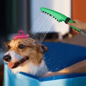 CLEESINK Pet Shower Sprayer, Dog Shower Attachment, 1.8GPM Dog Shower & Bath Accessories with Faucet Head Hook Valve 9.8 Ft Steel Hose for Dogs Cats Bath Indoor Outdoor