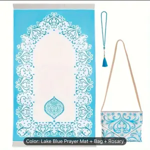 Islamic Prayer Rug - Gift for Women & Men, Ideal for Eid & Ramadan, Travel Prayer Rug, Travel Gift