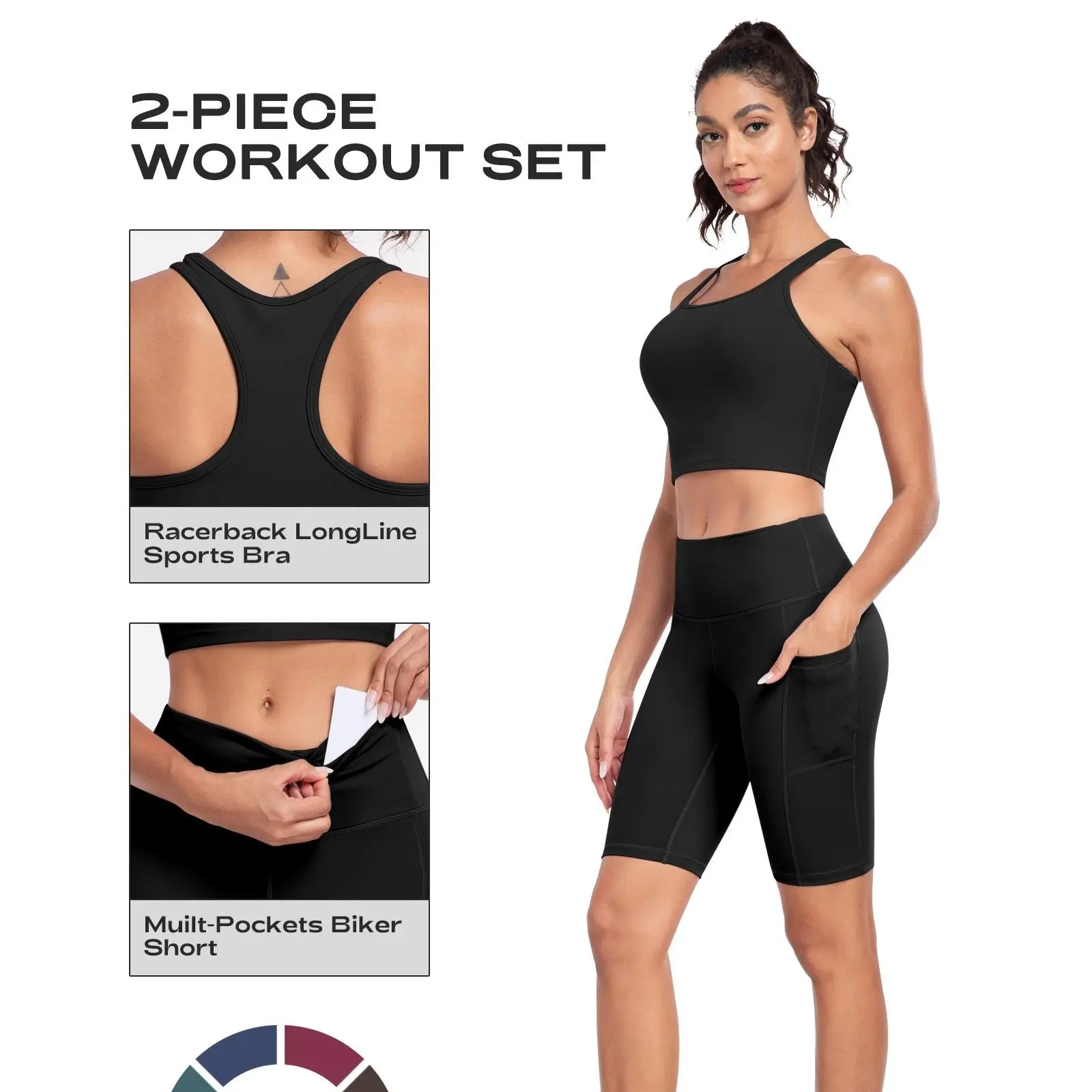 2 piece workout set-Black