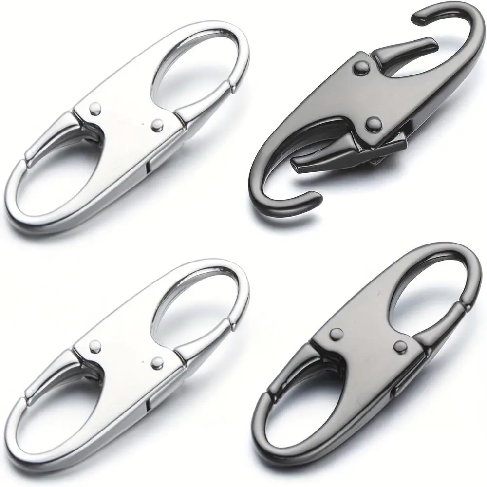 4-Pack SecureLock Anti-Theft Zipper Clips - Durable Locking Zipper Pulls Replacement with Double Opening Universal Connector - Versatile Black Multi-Purpose Hooks for Backpacks, Luggage, and More