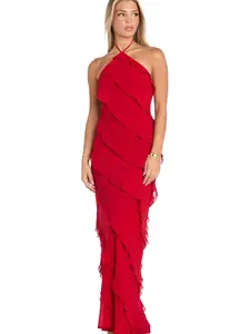 Remi Ruffle Halter Dress