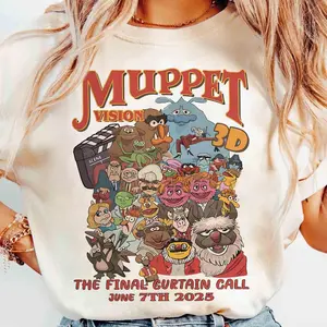 Vintage The Muppets Show Final Curtain Call 1991 - 2025 T-shirt, Muppet Vision 3D Tee, WDW Shirt, Girl Trip Tee