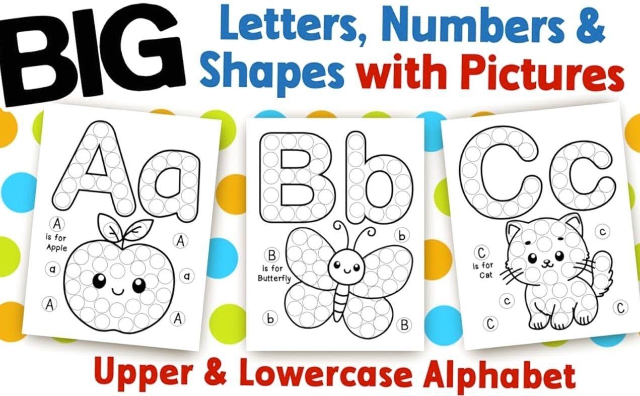 Dot Markers Activity Book: Letters, Numbers and Shapes Art Coloring for Toddlers Ages 1-3 and 2-4   Paperback – October 27, 2024
